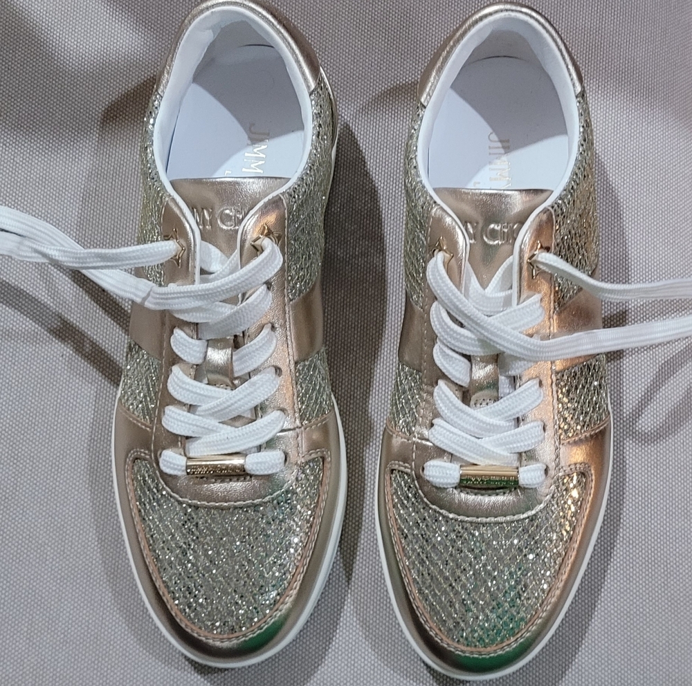 Jimmy Choo Metallic Gold Sneakers